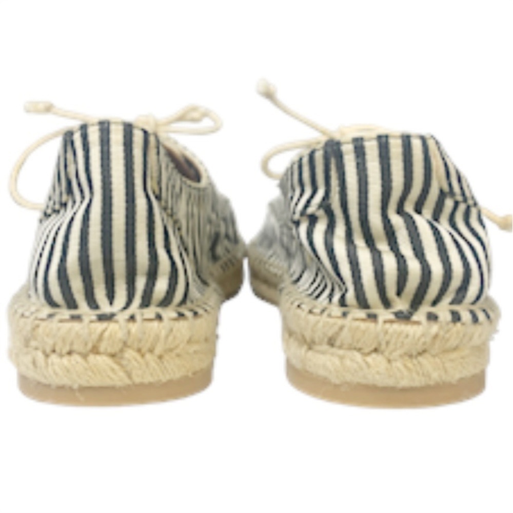 Tabitha Simmons Dolly Silk Striped Espadrille Lace-Up Flats - Picture 9 of 14